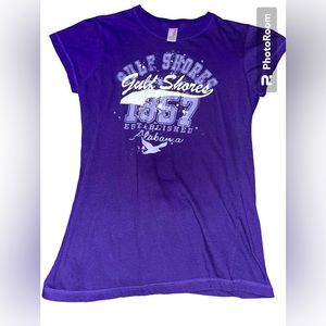 Prairie mountain Gulf Shores Alabama purple girls shirt size large